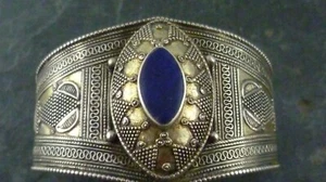 Armreif Armspange Orient Lapislazuli Silber Antik - Picture 1 of 7