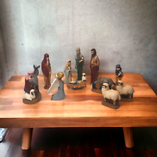 Byron Molds 1973 Nativity Set 11 pc Ceramic Hand-Painted Christmas Figurines