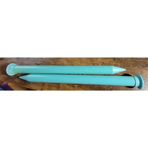 Boye Knitting needles (2) ~ 14” Plastic Blue Size 50 - Picture 1 of 2