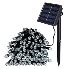 CATENA LUMINOSA 500 LED PANNELLO SOLARE LUCE BIANCO FREDDO 50 METRI LUCI NATALE