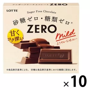Lotte Zero Sugar Free Chocolate Mild 50g x 10 Set from Japan - Picture 1 of 3