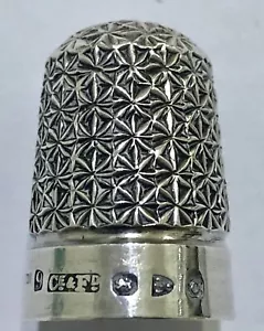 Rare Design Sterling Silver Thimble Constantine & Floyd Chester 1897 Snowflakes - Picture 1 of 9