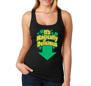 Magically Delicious Damen-Tanktop St. Patrick's Kobold Topf Gold Racerback - Bild 1 von 3