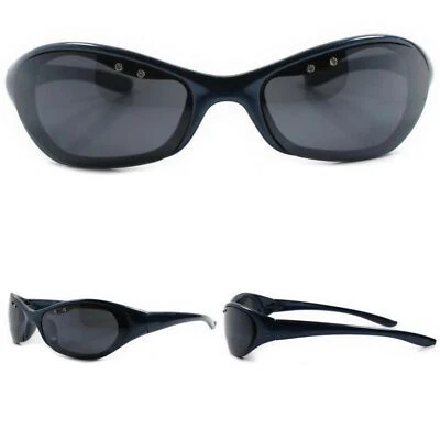 Óculos de sol esportivo retangular armação azul atlético ao ar livre envoltório em torno de golfe beisebol - Imagem 1 de 4