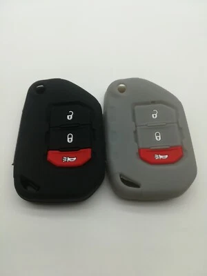 2*Cubierta de llave remota de silicona para Jeep Wrangler Gladiator 2018-2022 Wrangler JK Foto 1 de 4