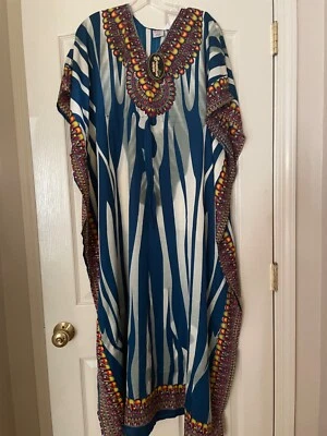 Mujeres Caftán Africano Dashiki Kaftan Hippie Boho Cóctel Vestido Informal Talla Libre  Foto 1 de 4