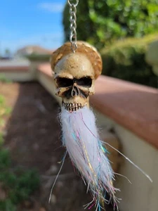 Llaveros Cabeza Hueso Calavera 3D Moto Guardián Gremlin Ángel Motociclista Automático Blanco - Imagen 1 de 7