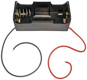 Single C Battery Holder, Plastic Case with Wire Leads (2.91" x 1.69" x 1.46") - Picture 1 of 3