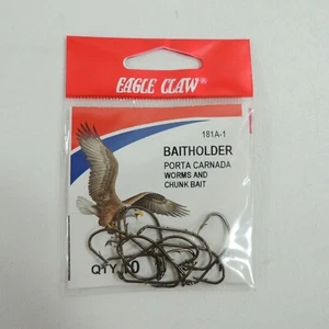 Eagle Claw Baitholder Hooks Platinum Black Size 1 Package of 10, 181A-1  New - Picture 1 of 2