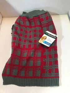 Pet Sweater - Medium Fits most Between 20-34lbs - Red/Grey (T-BLK-17) - Picture 1 of 5
