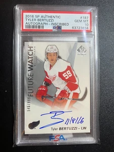 2016 Tyler Bertuzzi SP Authentic Future Watch Rookie Auto Inscribed /999 PSA 10 - Picture 1 of 2