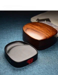 4" China Huizhou Ink Natural Original Stone Hand-carved Inkstone Inkslab - Picture 1 of 7