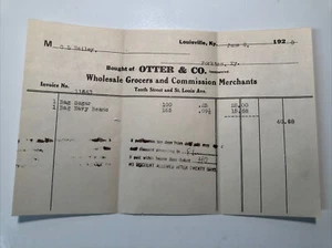 1920 OTTER & CO Wholesale Grocers Merchants LOUISVILLE Kentucky Billhead - Picture 1 of 5