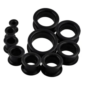 20pcs 2G-1" Thick Silicone Hollow Flexible Soft Ear Gauge Tunnels Stretching Kit - Picture 1 of 5