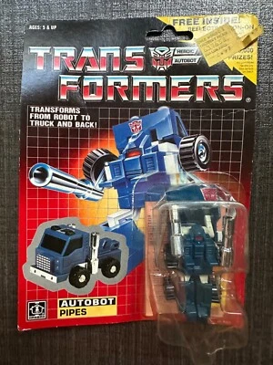 Vintage G1 Hasbro Transformers Minibot Pipes Bubble still Almost Attached New - Image 1 of 4