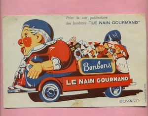 BUVARD BONBONS LE NAIN GOURMAND - CAR PUBLICITAIRE RENAULT -  - Picture 1 of 1
