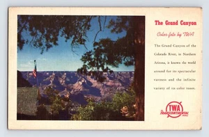 AK Flugzeug TWA Trans World Airline Grand Canyon AZ 1940er Jahre unbespielt Leinen - Bild 1 von 2