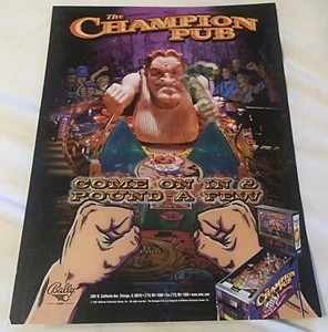 Bally Champion Pub Pinball FLYER 1998 Original NOS Nice! - Picture 1 of 2