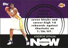 2007-08 Topps Generation Now Lakers Basketball Card #GN17 Andrew Bynum