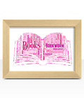 Personalised Book Word Art Print   Teacher Graduation Mothers Day Gift Idea