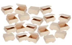 VBS Wholesale Pack of 20 Wooden Boxes with Lids Bulbous 11x6x8cm Wooden Natural - Picture 1 of 1