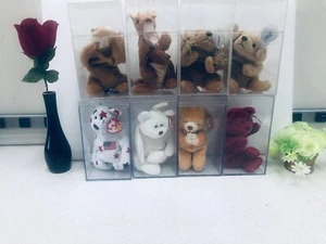 Lot of 8 Ty Beanie Babies Collection with Tags in acrylic case - Picture 1 of 5