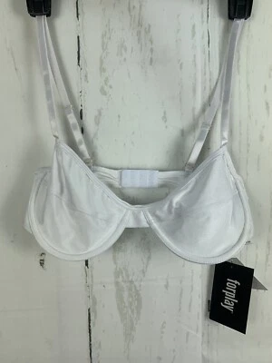 NWT Forplay S White shiny stretch underwire lingerie sexy Bra - Image 1 of 4