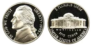 1995 P D S Jefferson Nickel + PROOF (3 COINS) - Picture 1 of 3