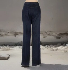 $345 Donna Karan xl collection signature Canvas spandex 12 Pants Blue Jeans - Picture 1 of 9