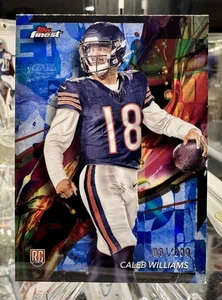 2024 Topps Finest CALEB WILLIAMS RC Blue Refractor #’d /200 Bears #61 🐻 Rookie - Picture 1 of 4
