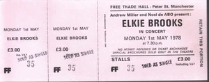 Elkie Brooks Free Trade Hall Manchester 1st May 1978 ticket UK Original full - Bild 1 von 2