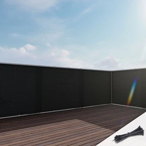 3FT Deck Privacy Fence Screen Black Shelter Cover for Home Railing Pool Balcony - Picture 1 of 11