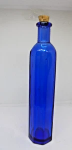 Kobaltblau Glas 7" Achteck Flasche - Bild 1 von 5