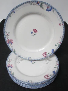 Oneida Fine Porcelain BLUE LATTICE Salad Plates 7 1/2" SET OF 5 - Picture 1 of 4