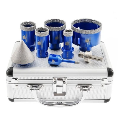 BRSCHNITT M14 Diamant Fliesenbohrer Set Bohrkronen Diascheibe Winkelschleifer 6-68mm 8pcs