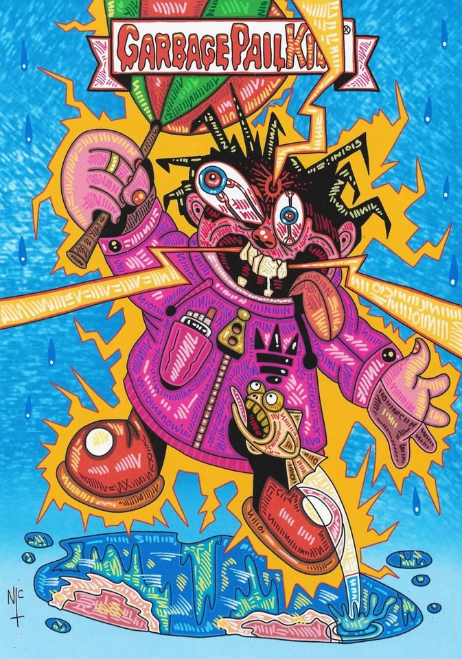 Garbage Pail Kid Oversize Sketch stormy heather  dark  Edition Horror Inks A4 - Image 1 of 2