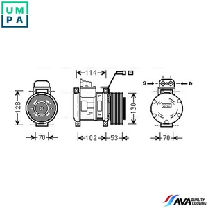 COMPRESSOR AIR CONDITIONING MSAK583 FOR MERCEDES-BENZ VARIO/Bus/Cab/with/Dump - Picture 1 of 9