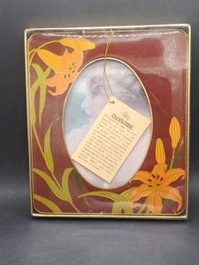 Closonne Day Lily Reddish Brown 7 X 6 Frame Oval Picture Opening 5 X 3 - Picture 1 of 4