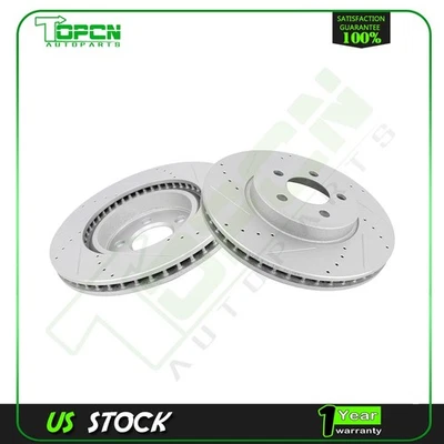 Front Brake Discs Rotors For Dodge Challenger 2012 - 2018 Vented and Drilled - Изображение 1 из 4