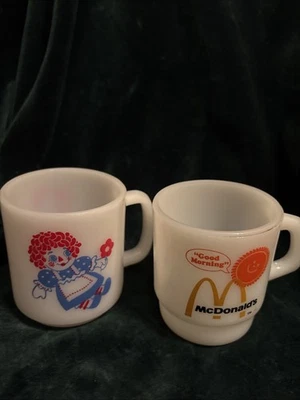 Taza de café vintage años 70 Fire King McDonald's "Good Morning", + Raggedy Ann Foto 1 de 4