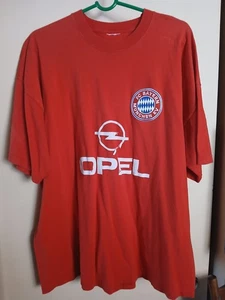 Vintage FC Bayern Munchen EV Red Short Sleeve T-shirt Sz 2XL - Picture 1 of 5
