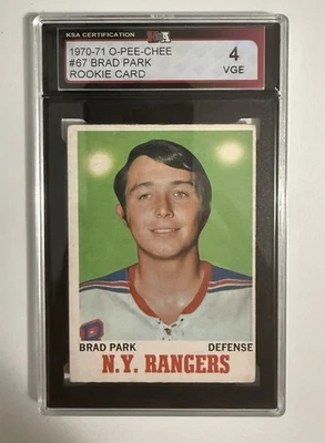 1970-71 OPC O PEE CHEE #67 Brad Park Rookie Graded KSA 4 VGE N Y Rangers RC — 第 1/2 张图片