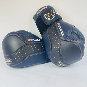 Rival RB10 Boxing Bag Gloves D30 INTELLI SHOCK SIZE M Medium Ergo Strap Blue - Picture 1 of 15