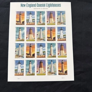2013 USPS Postage Forever Stamp #4791-95 Sheet New England Coastal Lighthouses - Picture 1 of 2
