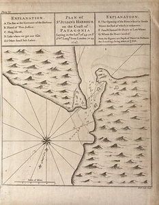 1740-1745 Plan Of St. Julian's Harbour On The Coast… Original Copperplate Map - Picture 1 of 1