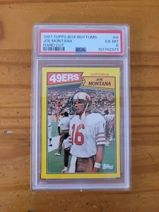 1987 Topps Box Bottom #H Joe Montana PSA 6 EX-MT Hand Cut 49ers HOF - Bild 1 von 1