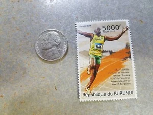 Usain Bolt Jamaica TRACK AND FIELD 2012 BURUNDI Perforated Stamp Olympics - Picture 1 of 1