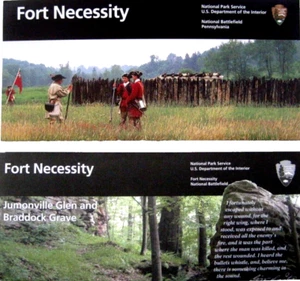 Fort Necessity National Battlefield National Park Service 2 Unigrid Brochure Map - Picture 1 of 2