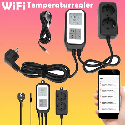 WIFI Thermostat Temperaturregler Heizen Kühlen Regler Steckdose Digitale Anzeige - Bild 1 von 4