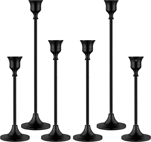 Candlestick Holders,Taper Metal Candle Holder for Candlesticks Black Candelabra - Picture 1 of 7